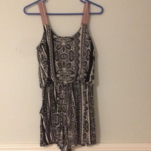 black and white romper